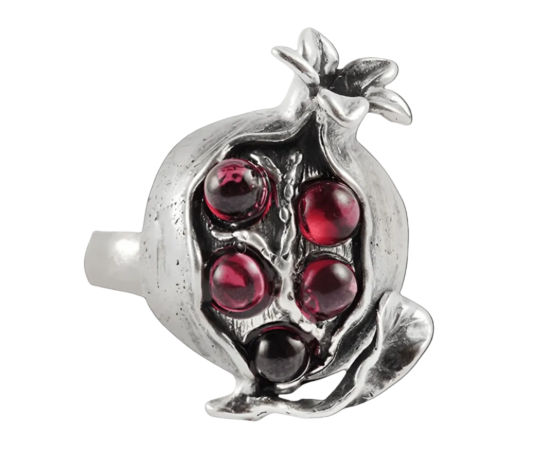 Detail of Pomegranate Ring by Flora María