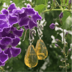 Detail of Amber Swan Earrings by Flora María