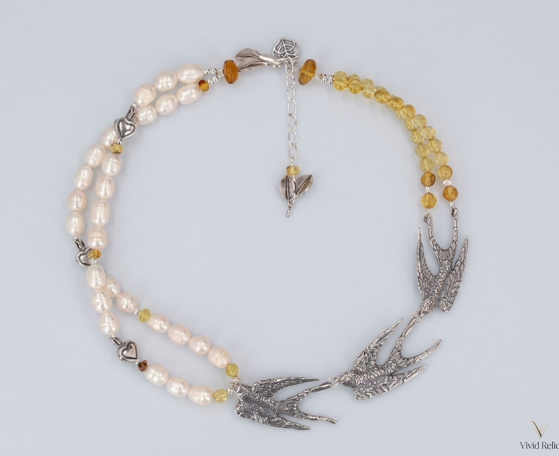 Three Swallows Necklace