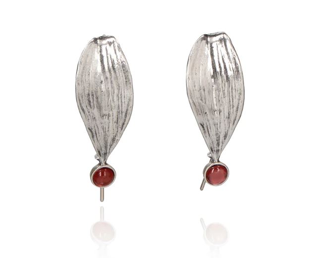 Detail of Vanilla Orchid Earrings by Flora María